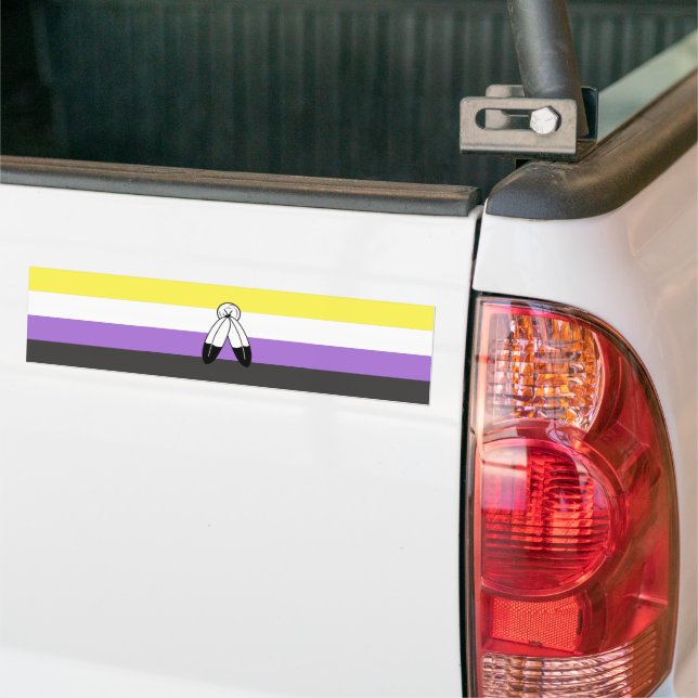 Two-Spirit Nonbinary Pride Flag Bumper Sticker (On Truck)