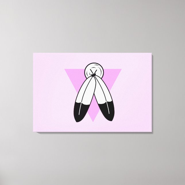 Two-Spirit Pink Triangle Flag Canvas Print (Front)