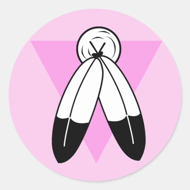 Two-Spirit Pink Triangle Flag Classic Round Sticker (Front)