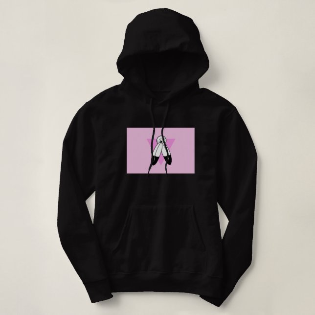Two-Spirit Pink Triangle Flag Hoodie (Design Front)