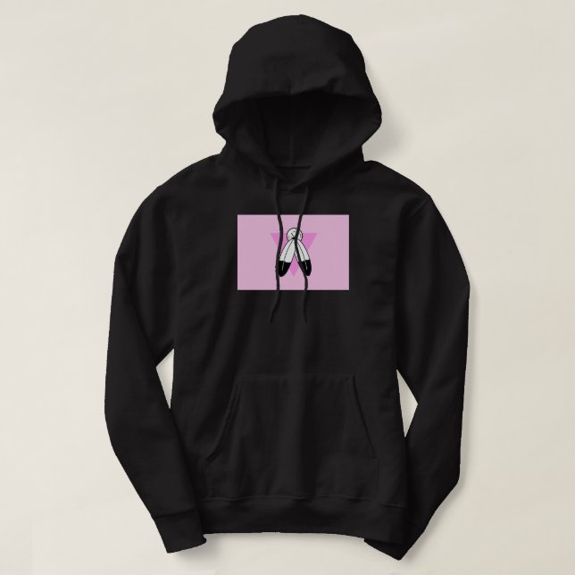 Two-Spirit Pink Triangle Flag Hoodie (Design Front)