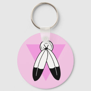 Two-Spirit Pink Triangle Flag Key Ring