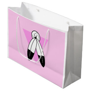 Two-Spirit Pink Triangle Flag Large Gift Bag