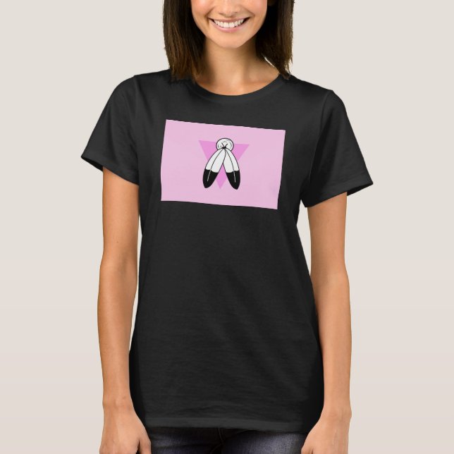 Two-Spirit Pink Triangle Flag T-Shirt (Front)