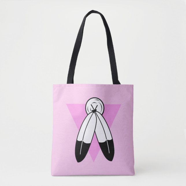 Two-Spirit Pink Triangle Flag Tote Bag (Front)