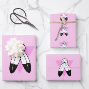Two-Spirit Pink Triangle Flag Wrapping Paper Sheet