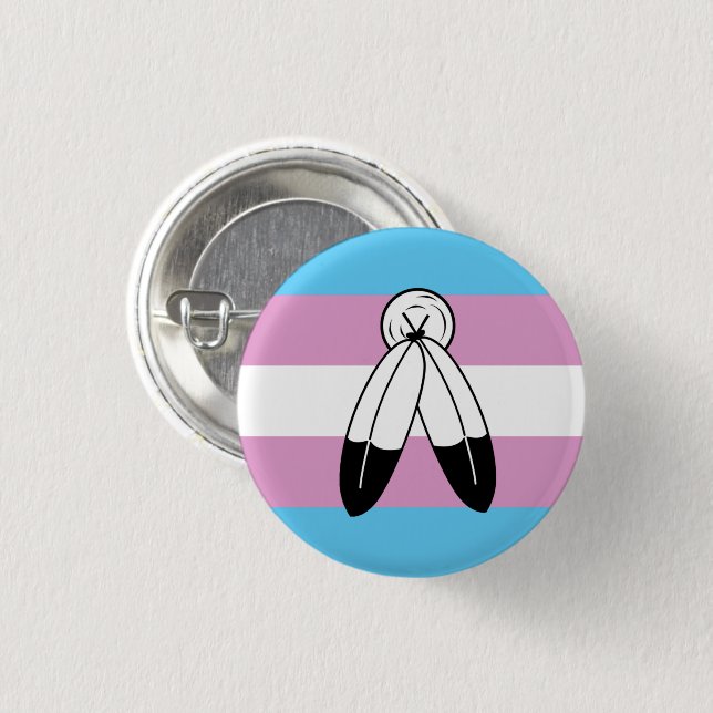 Two-Spirit Trans Pride Flag 3 Cm Round Badge (Front & Back)