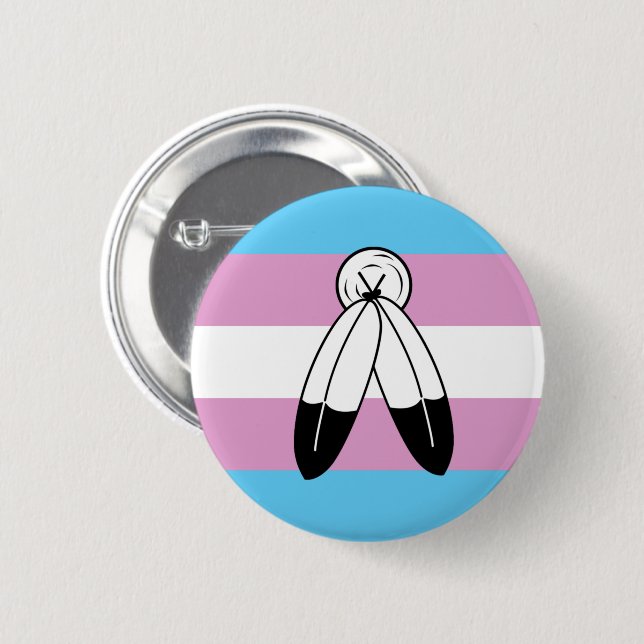 Two-Spirit Trans Pride Flag 6 Cm Round Badge (Front & Back)