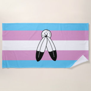 Two-Spirit Trans Pride Flag Beach Towel