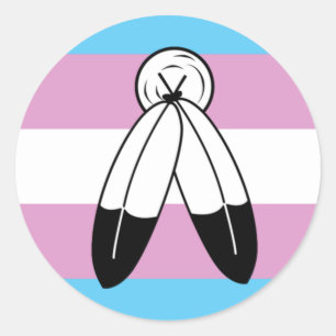 Two-Spirit Trans Pride Flag Classic Round Sticker