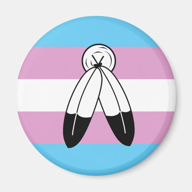 Two-Spirit Trans Pride Flag Magnet (Front)