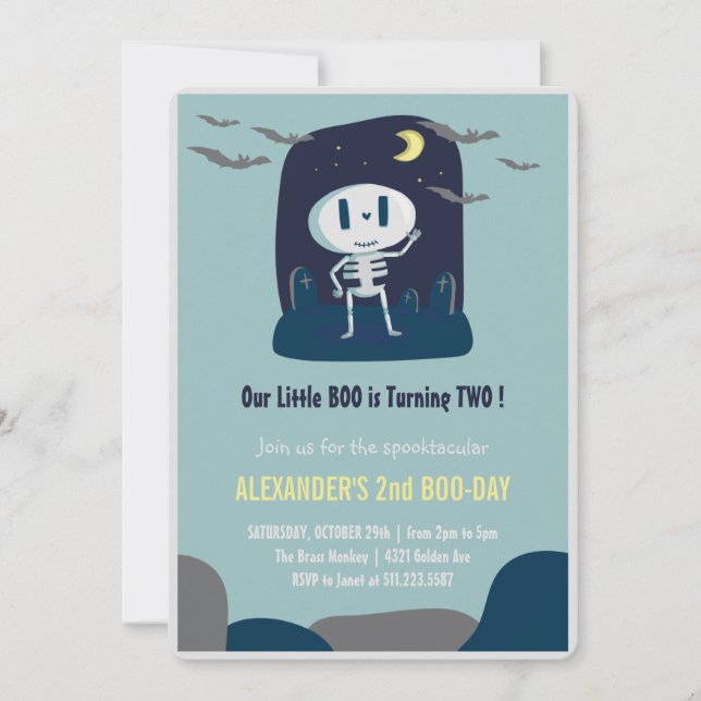 two spooky birthday invitations spooktacular boo (Front)
