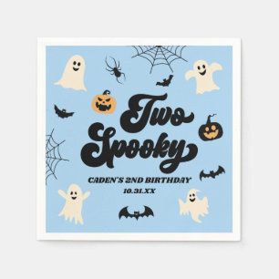Two Spooky Blue Halloween 2nd Birthday Party Napkin