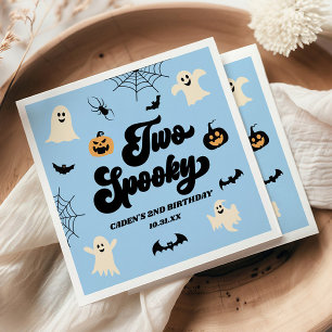 Two Spooky Blue Halloween 2nd Birthday Party Napkin