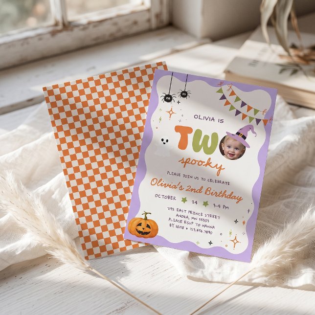 Two Spooky Boo-Day Fun 2nd Birthday Invitation (Creator Uploaded)