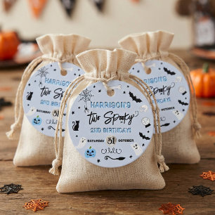 Two Spooky! Boys Halloween 2nd Birthday Party Favour Tags