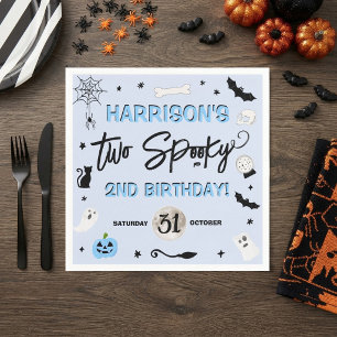 Two Spooky! Boys Halloween 2nd Birthday Party Napkin