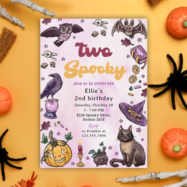 Two Spooky Cute Halloween 2nd Birthday Invitation (Creator Uploaded)