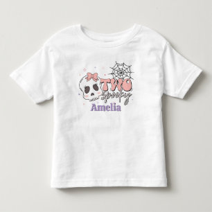 Two Spooky Cute Pink Halloween Name Birthday Toddler T-Shirt
