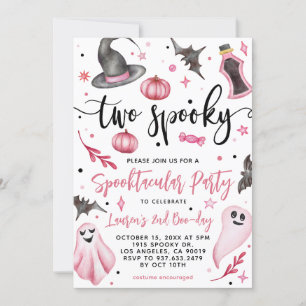 Two Spooky Halloween 2nd Birthday Invitation