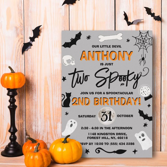 Two Spooky! Halloween 2nd Birthday Invitation (Creator Uploaded)