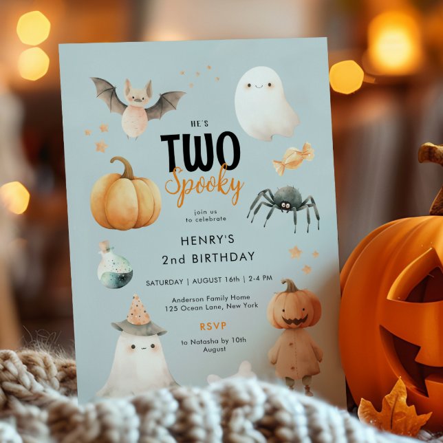 Two Spooky Halloween 2nd Birthday Invitation (Creator Uploaded)