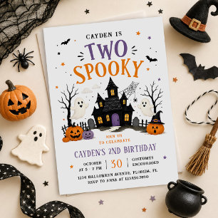 Two Spooky Halloween 2nd Birthday Party Invitation