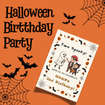Two Spooky Halloween 2nd Birthday Party Invitation