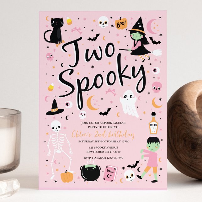Two Spooky Halloween Birthday Party Invitation (Creator Uploaded)