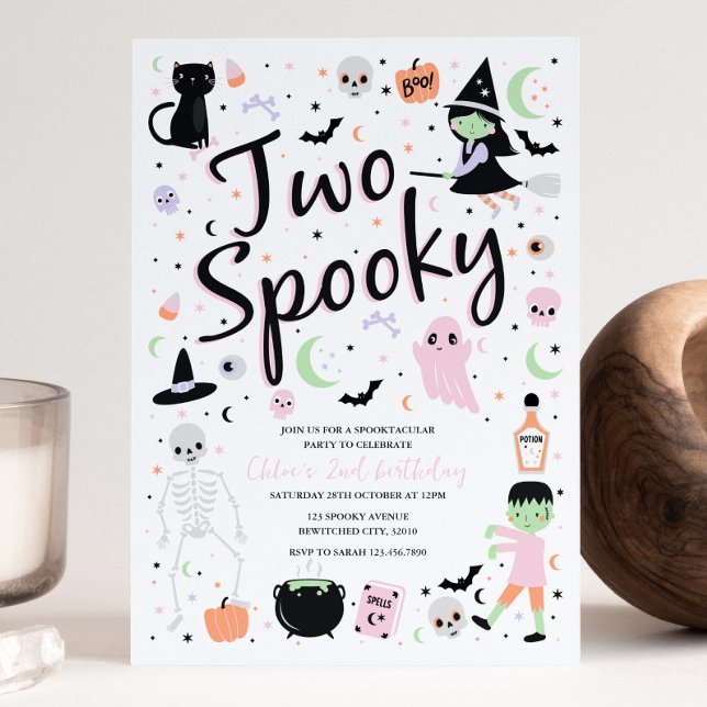 Two Spooky Halloween Birthday Party Invitation (Creator Uploaded)