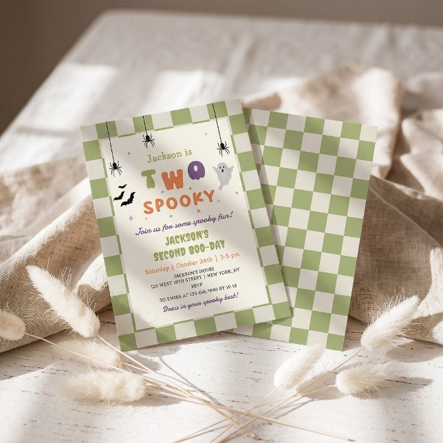 Two Spooky Halloween Colourful Birthday Invitation (Creator Uploaded)