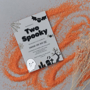 Two Spooky Halloween Second  birthday party Invitation