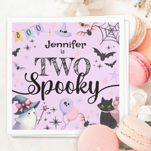 TWO Spooky Purple Ghost Halloween 2nd Birthday Napkin