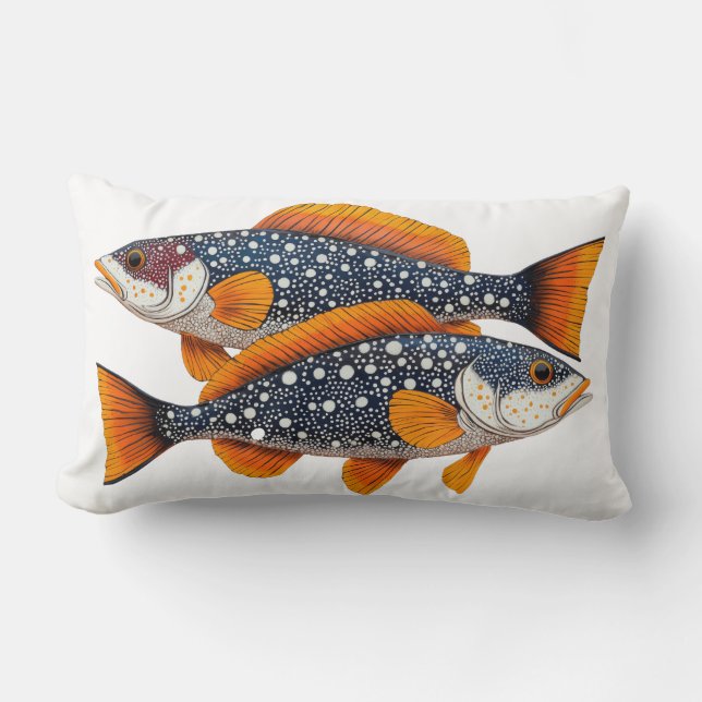 Two spotted fish  lumbar cushion (Front)