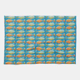 Two Spotty Fish Tea Towel