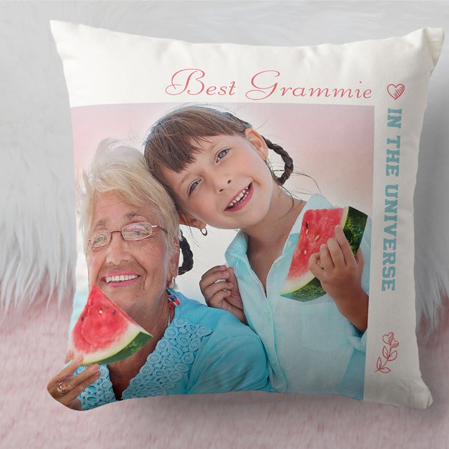 Two Square Photos - Best Grammie in the Universe Cushion (Creator Uploaded)