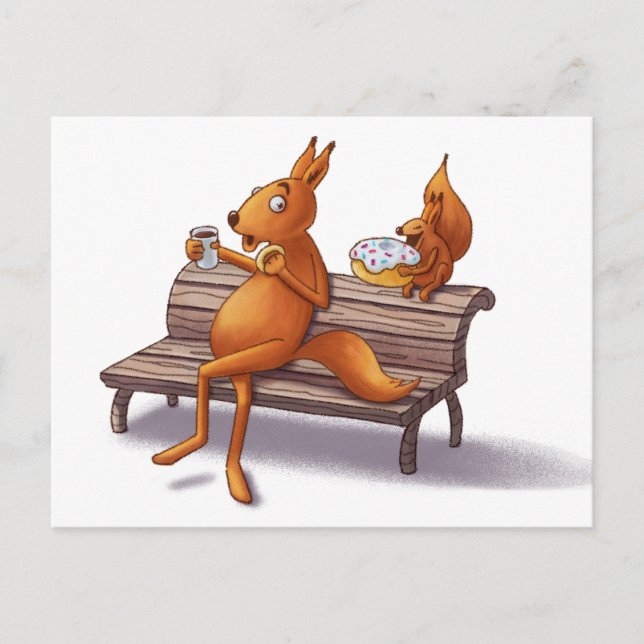 Two Squirrels Holiday Postcard (Front)