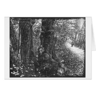 Two squirrels in the woods
