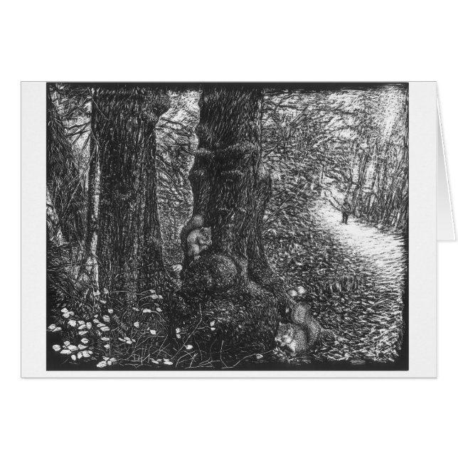 Two squirrels in the woods (Front Horizontal)