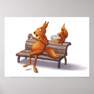 Two Squirrels Poster