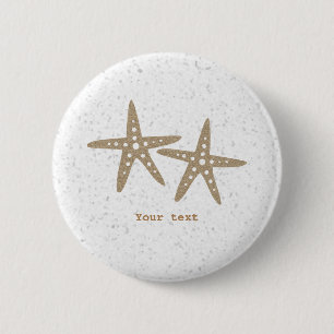 Two Starfish Beach Ocean Birthday Pin BUTTON