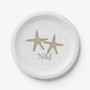 Two Starfish Beach Wedding Bridal Shower Plates