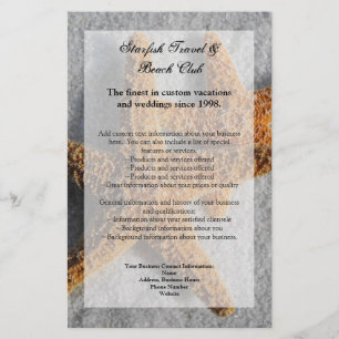 Two Starfish in the Sand, Beach Flyer or Program