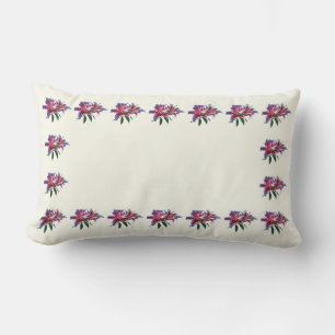 Two Stargazer Lilies in Sunshine Lumbar Cushion