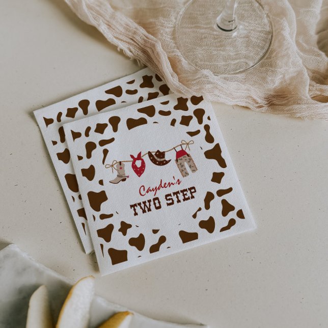 Two Step Rodeo Western Cowboy 2nd Birthday Napkin (Creator Uploaded)