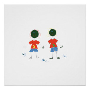 TWO STICK FIGURES. POSTER