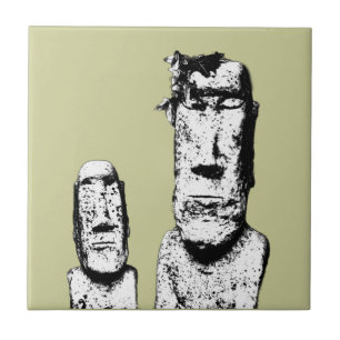 Two Stone Heads (the Eds) tile