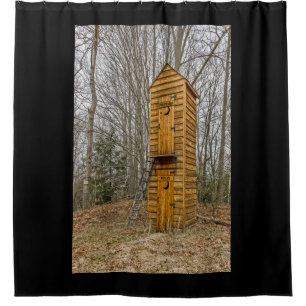 Two-story Outhouse for Voters and Politicians Shower Curtain