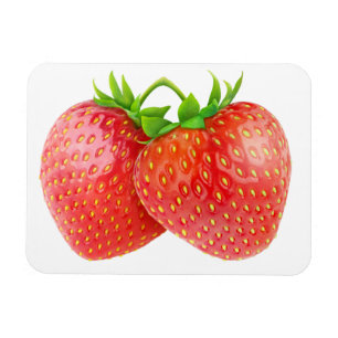 Two strawberries magnet