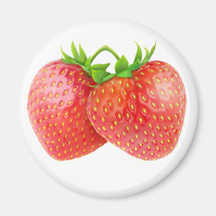 Two strawberries magnet